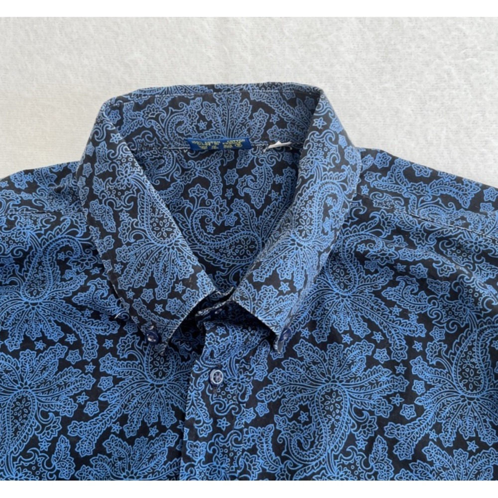 Valdrome‎ Provence Men's Shirt XL Blue Cotton Short Sleeve